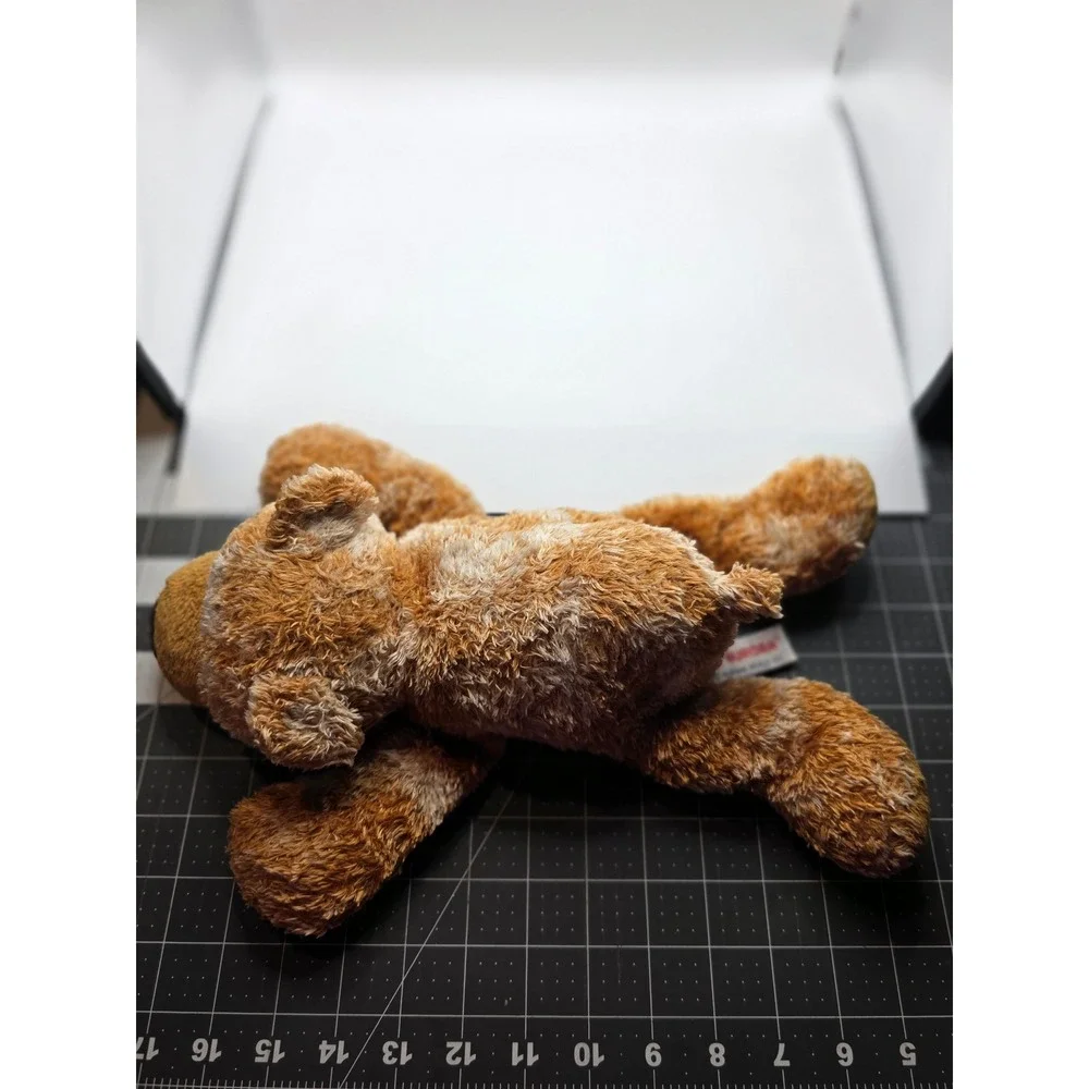 Aurora Plush Bear Brown White Mottled Shaggy Floppy Stuffed Animal 9x12in